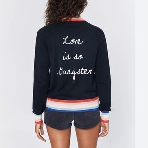 MADELEINE THOMPSON X SPIRITUAL GANGSTER BLACK BOMBER knot sweater